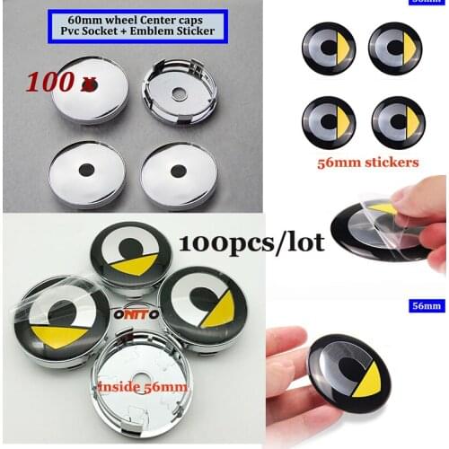 Wholesale 100pcs Car Wheel Center Caps 60mm 2.36inch Auto Logo Emblem Badge for Smart Fortwo Forfour 2013 2014 2015 2016 2017