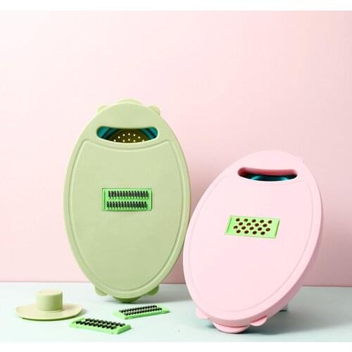 Vegetable Cutter Slicer Manual Shredder Potato Carrot Cheese Grater Chopper Draining Basket Cutting Board Multifunction Antiskid