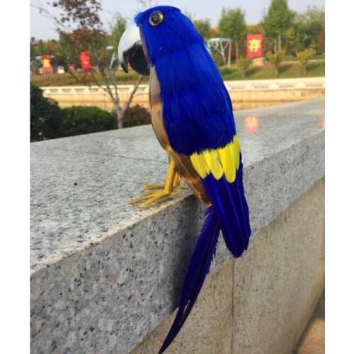 Foam&feathers parrot bird about 30cm colourful blue feathers parrot model prop.garden decoration Xmas gift w0874
