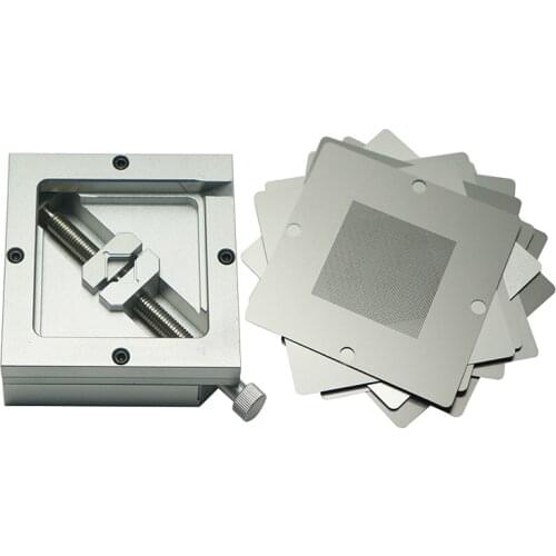 BGA Reballing Station Fixture Jig Universal Stencil Kit 10PCS 90*90mm 90x90mm BGA Reball Pack Tools