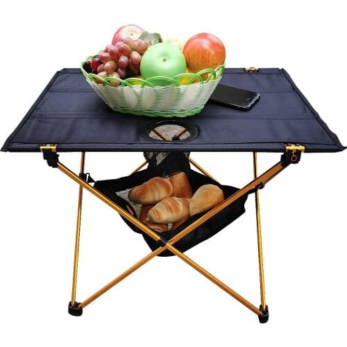 Outdoor Camping Fishing table Hiking table Portable Folding Ultra Light Table Orange with Black Table