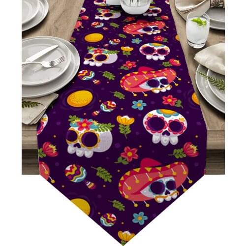 Skull Hat Table Runners Home Dining Coffee Table Decor Table Cloth Wedding Decoration Table Cover