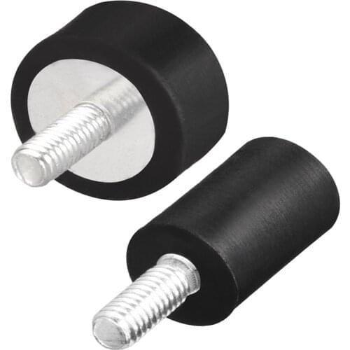 Uxcell 2pcs M4 Thread Male Female Rubber Mounts Vibration Isolators Black for Fitness Equipment and Air Conditioning