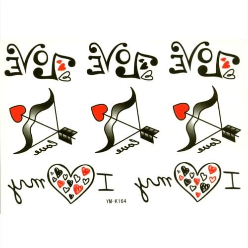 Heart love waterproof temporary tattoos men women cartoon flash tattoo stickers fake tattoo sleeves sexo tattoo kids