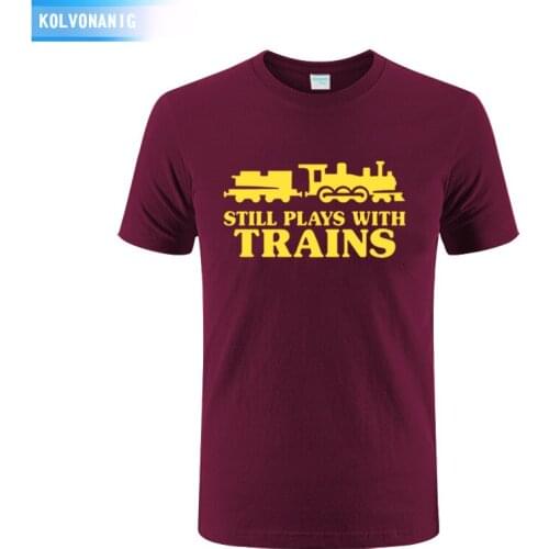 2021 Spring&Summer Drees Still Plays With Trains Printed T-Shirt Driver Gift Hip Hop T Shirt Men Casual Short Sleeve Top Tees
