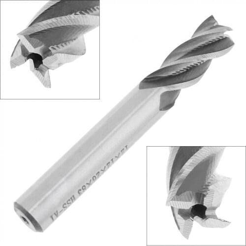 12mm 4 Flute HSS & Aluminum End Mill Cutter with Super Hard Straight Shank for CNC Mold Processing Slotting