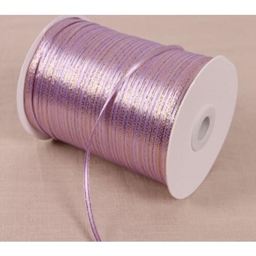 3mm 1/8" solid satin ribbon w/gold wedding decoration candy cake wrapping craft accessories scrapbook material 20yards 21