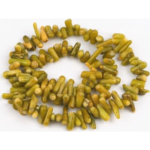 3Strings/lot Natural Stone Coral 6-14MM Green Coral Beads 16" For Charms Spacer Bead Jewelry Findings Marking