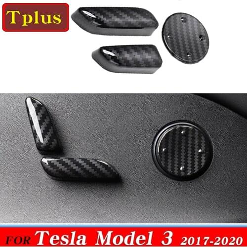6PCS Tesla Model 3 Seat Adjustment Switch Knob Button Control Cover Trim For Model3 2017-2020 Interior Protection Accessories