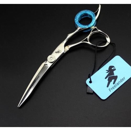 6" downward curved hairdressing scissors barber scissors japan hair scissors salon de coiffure coiffeur cobalt shears scisors