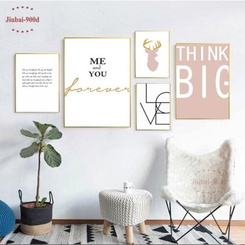 900D Nordic Poster Wall Pictures For Living Room Love and Deer Picture Wall Art Posters and Prints NOR054
