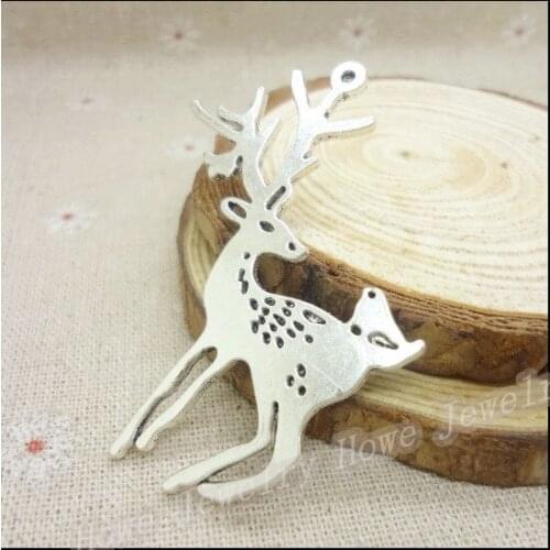 Free shipping! 10pcs Antique silver Charms Deer Pendant Fit Bracelets Necklace DIY Metal Jewelry Making