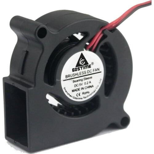 5Pcs Gdstime 5020 Mini 5V DC Brushless Electric Blower Cooling Fan 2 Wires 50mmx20mm