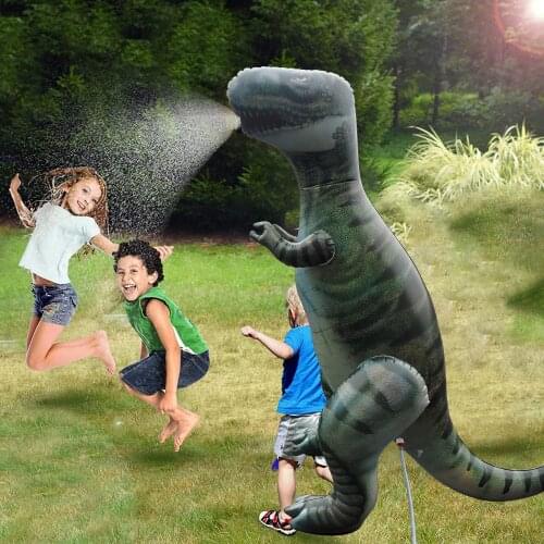 Large Inflatable Squirting Dinosaur Model Toy T-rex Water Spray Dinosaur Water Jet Toy Game Outdoor Toys For Child Adult Kids