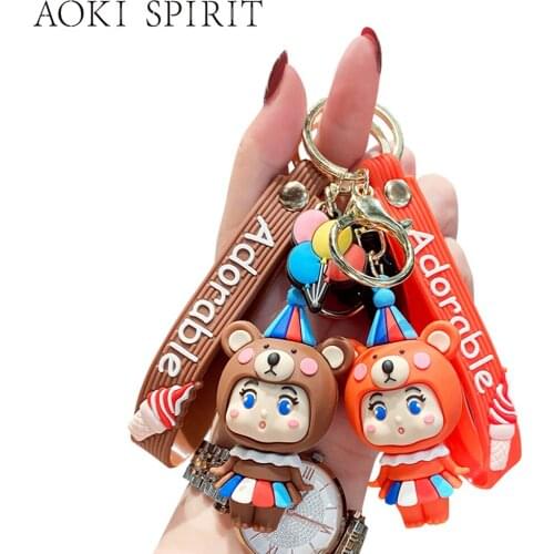 Cartoon Elephant Baby Animal Keychain PVC Three-Dimensional 4 Colors Doll Keyring Mobile Phone Backpack Pendant Gift for Friend
