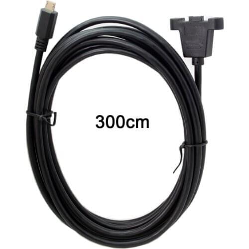 CYSM Micro USB 5Pin Male to Female Extension Panel Mount Type Cable 3m 5m with Screws