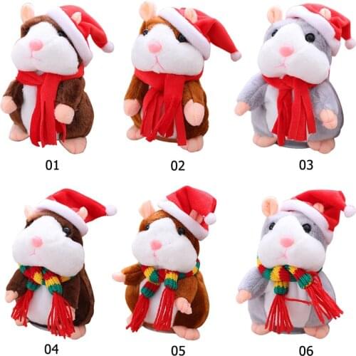 18cm Recording Hamster Mouse Pet Plush Christmas Toy Cute Talking Sound Record Educational Stuffed Doll for Children Gifts