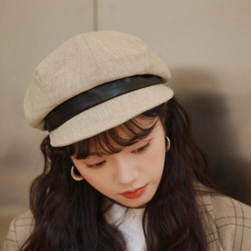 Newsboy Caps New Arrive Women Newsboy Gatsby Cap Octagonal Baker Peaked Beret Driving Hat Female Sunscreen Hats Painter Tour cap