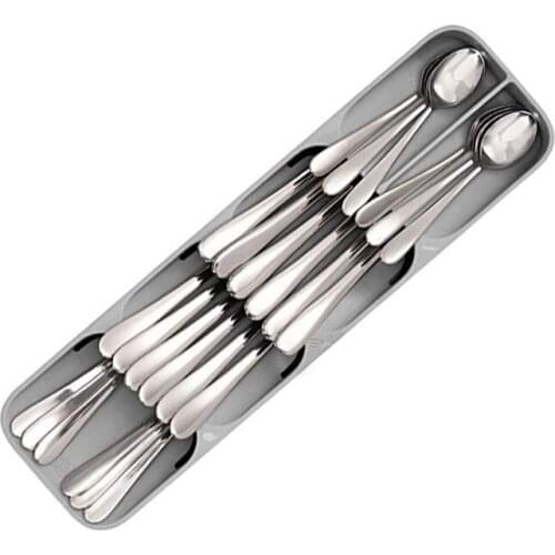 Kitchen Drawer Knife And Fork Storage Box Cutlery Separation Finishing Organizer Soup Spoon Tray Shelf