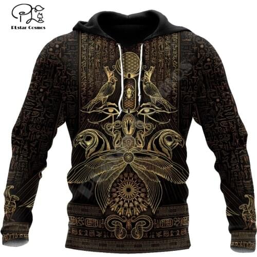 PLstar Cosmos NewFashion God Horus Egyptian Pharaoh Anubis Ancient Egypt Tattoo 3DPrint Men/Women Harajuku Jacket Zip Hoodies 24