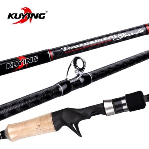 KUYING 2.1m Tournament Double Tips MH H Hard Casting Spinning Lure Fishing Rod Carbon Fiber Cane Pole Stick Medium Fast 7-28g