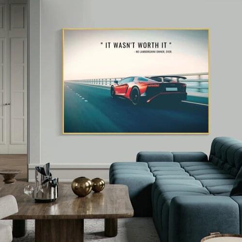 It Wasn't Worth It Car Motivational Canvas Painting in The Wall Posters and Prints Modern Wall Art Picture for Living Room Decor
