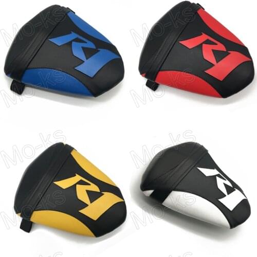 Motorcycle Rear Seat Passenger Pillion Artificial Leather For Yamaha YZF R1 2009-2014 Black and White Blue Yellow Red