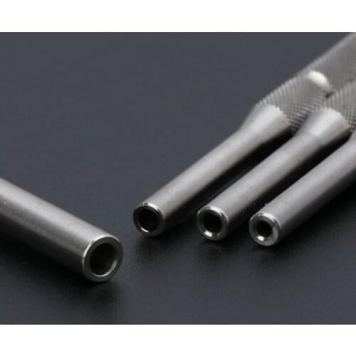 4pcs/set Stainless Steel Multi Size Hollow End Roll Pin Tool Starter Punch Kits 1/8" 5/32" 3/16" 7/32'' E56C