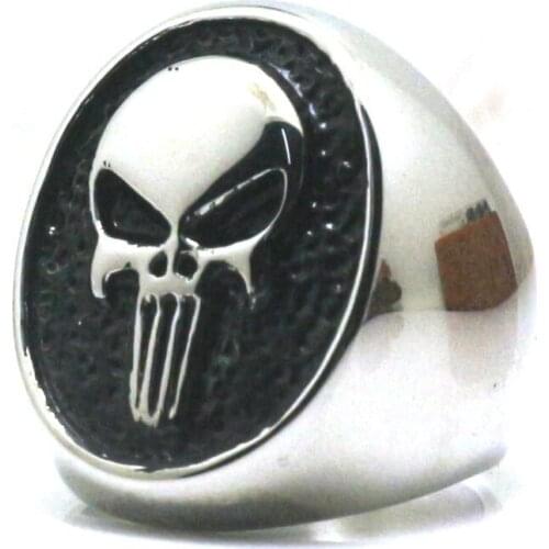 Retro Steampunk Skeleton Ring Fashion Domineering Mens Stainless Steel Silver Color Ring Trend Mens Motorcycle Party Jewelry