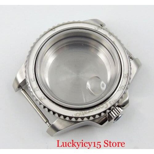 Stainless Steel 40mm Watch Case with Sapphire Glass without Bezel Fit ETA 2836 MIYOTA 8215 Automatic Movement