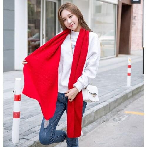 2020 New Solid Color Thick Scarf Female Autumn and Winter Thick Knit Scarf Women Handmade Scarves