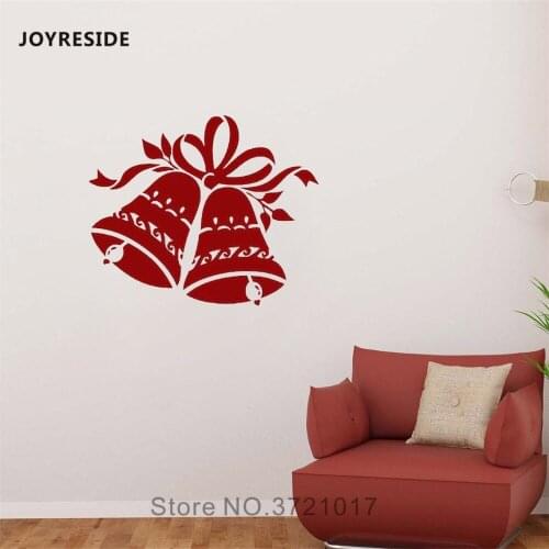 JOYRESIDE Festive Holiday Wall Sticker Christmas Bells Decals Vinyl Bedroom Living room Decoration Window Design Art Mural A1403