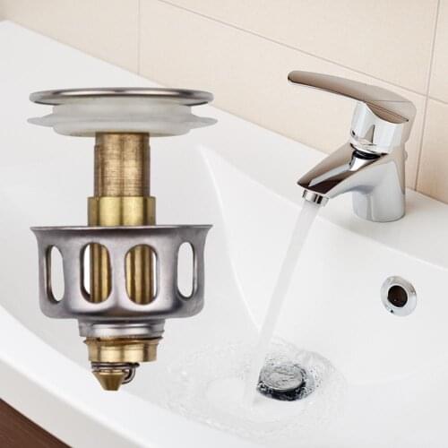 Basin Up Drain Filter Universal Wash Basin Bounce Drain Filter Sink Drain Vanity Stopper Up Drain Filter for Bathroom Use
