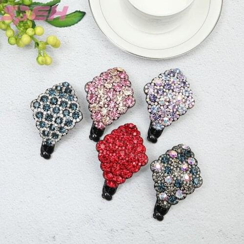 Korean Rhinestone large hairpin Bangle clip adult simple BB collet trim clip top clip coil hair basic broken hairpin