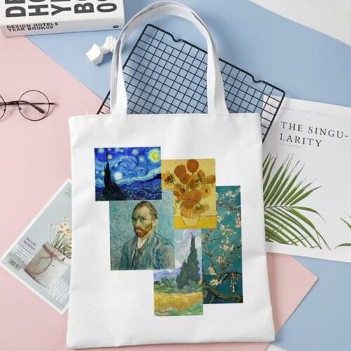 Van Gogh shopping bag recycle bag bolsa shopping handbag bag string bolsas reutilizables custom