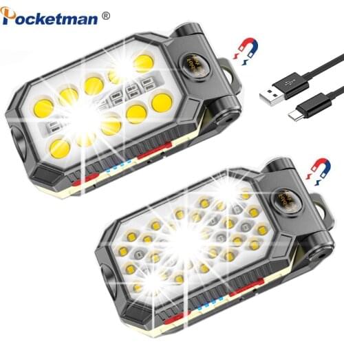 50000LM LED Work Light Rechargeable COB Inspection Lamp LED Flashlight Adjustable Camping Lantern Magnetic With Power Display