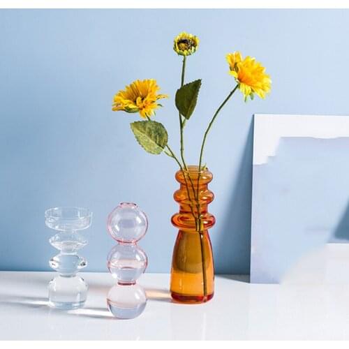 Flower Vase For Wedding Decor Centerpiece Glass Vase Rose Table Ornaments Handmade Dried Flower Vase Mariage