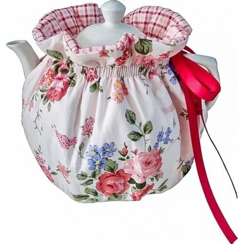 Vintage Floral Teapot Dust Cover Cotton Tea Pot Protection Cover With Insulation Pad Kitchen Home Decorative Tea Pots Cozy Home