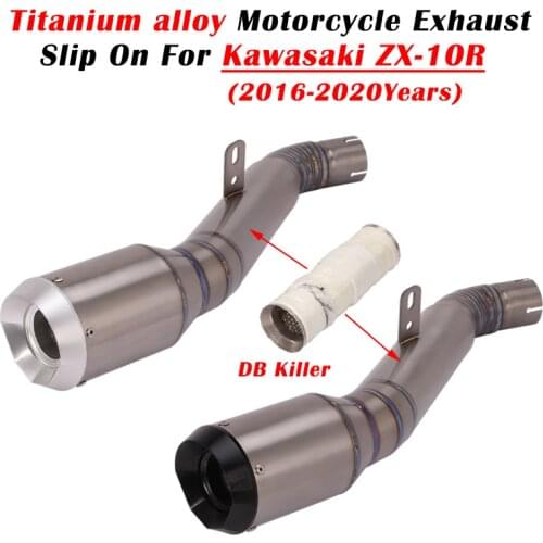 Titanium Alloy Motorcycle Exhaust Escape System Modify With Middle Pipe Muffler For Kawasaki ZX10R ZX-10R 2016 - 2018 2019 2020