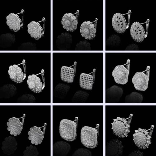 2019 New Circle Cubic Zirconia Crystal Hoop Earrings for Women Crystal Hoops 12 Different Styles