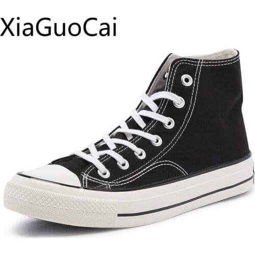 High Quality Womens Canvas Shoes Black Harajuku Style Round Toe Women Casual Sneakers Lace Up Casual Shoes