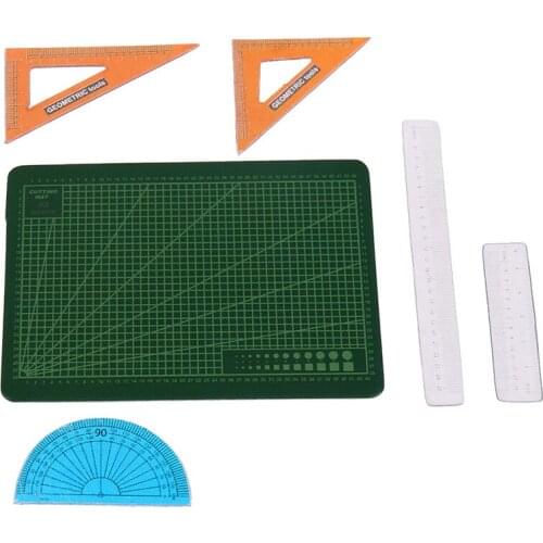 1Set 1:12 Scale New Dollhouse Miniature Cutting Mat Scissor Ruler Pencil Certificate Accessories