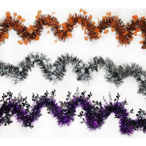 2M Halloween Pumpkin Witch Spider White Ghost Garland Hanging Ornaments Halloween Decorations for Home Horror Party Supplies