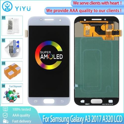 4.7" Super AMOLED For Samsung Galaxy A3 2017 A320 A320F A320M LCD Display With Touch Screen Digitizer Assembly Replacement
