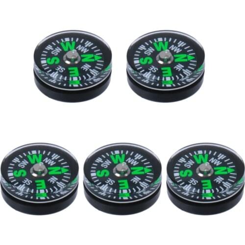 5x Mini Button Compass Clear Liquid-filled Small Survival Outdoor Accessories
