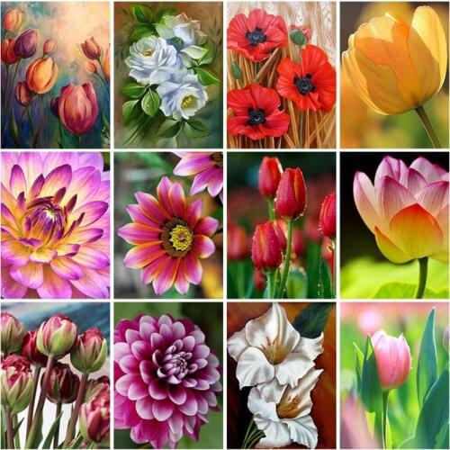 DIY 5D Diamond Painting Flower Full Square Drill New Arrival Mosaic Embroidery Cross Stitch Kits Resin Wall Art Home Decor Gift