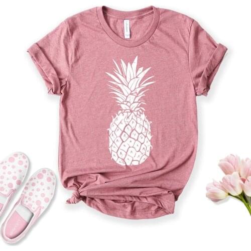 Pineapple for Women Graphic Tees Foodie Shirt 100% cotton crewneck short sleeve cute fashion top tees for women Ladies plus size