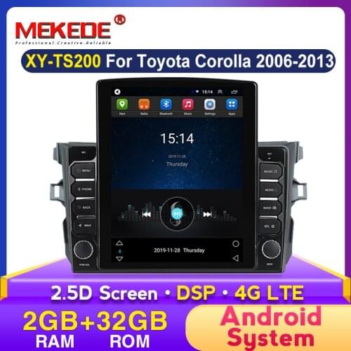 MEKEDE android Car Radio reproductor Multimedia para Toyota Corolla E140/150/2006-2013,Navigation GPS 2G+32G 4G LTE NO 2 din