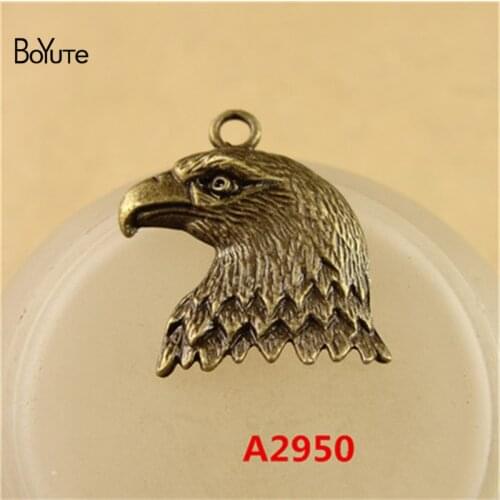 BoYuTe (100 Pieces/Lot) 23*22MM Antique Bronze Plated Zinc Alloy Eagle Head Charms Pendant for Jewelry Accessories Diy Handmade