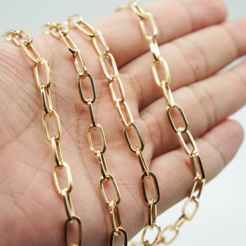 100% Stainless Steel Oval Chain For Jewelry Making Gold/Silver Color Metal CHUNKY CHAIN By Meter Acero Inoxidable Cadenas 1M